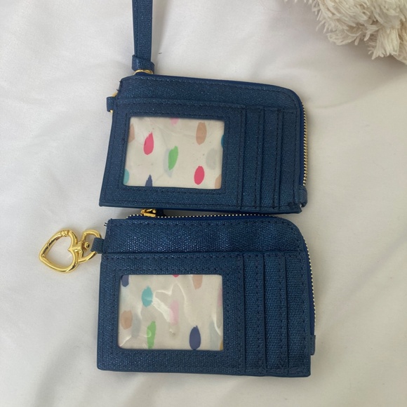 New Mary Kay Blue Coin Pouch Purse Wallet Gold Heart Retired - Picture 2 of 2 - Picture 2 of 2